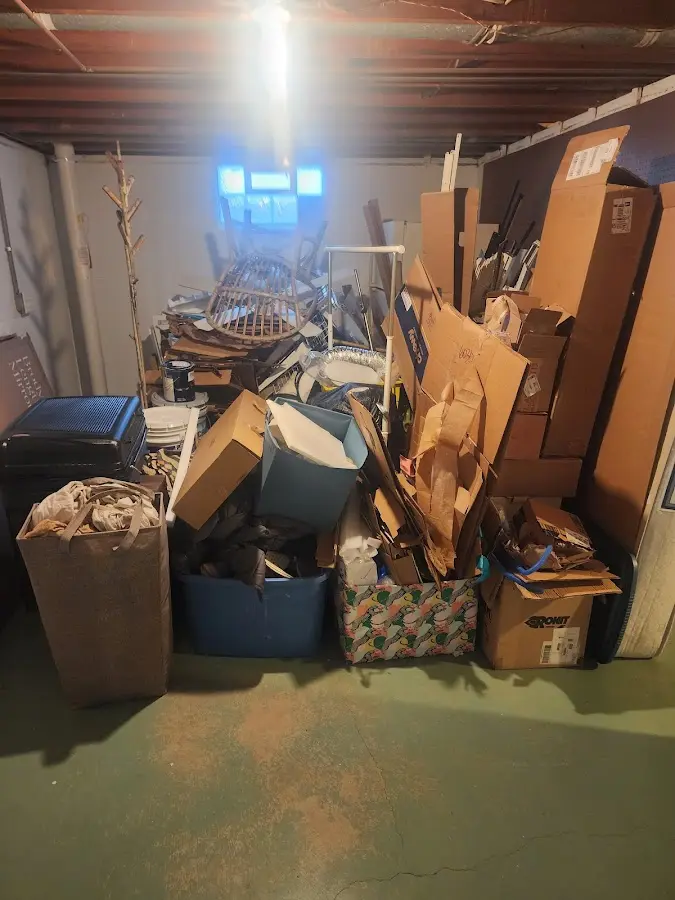 Roll-off dumpster container at job site for 8 Yard Dumpster Rental in Cleveland Heights